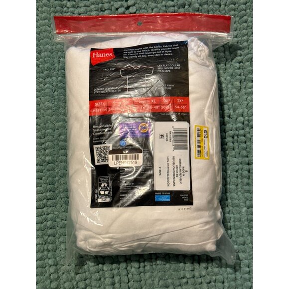 Hanes Men's White Undershirt, Odor Control, 6-pack, Size S, NIB - Picture 3 of 3